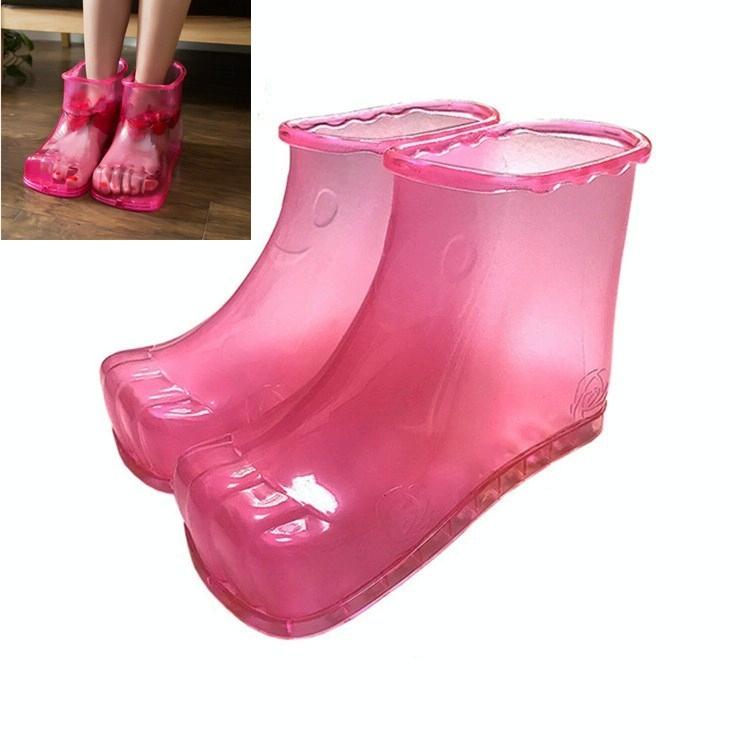 V562-B203161190DBT-202508292132-00 Portable Plastic Bubble Foot Bucket 16.5Cm Height Fits Size 42 Shoes - Rose Red - Image 1