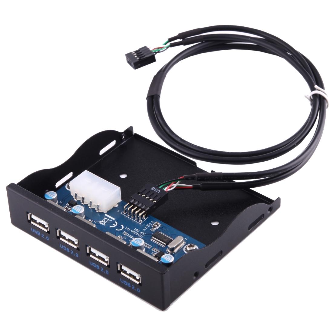V562-B2502CP-202508280417-00 4-Port Usb 2.0 Hub For 3.5 Floppy Bay Black - Image 1