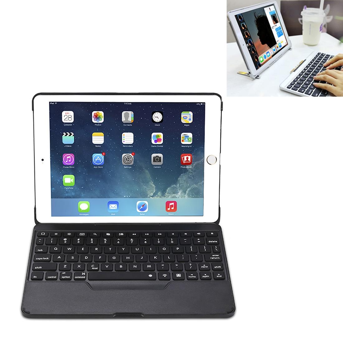 V562-B3010D6PI-202508290253-00 Detachable Bluetooth Keyboard Case For Ipad Air 2 / 9.7 2018 / 2017 / Pro 9.7 - Colourful Backlight - Black - Image 1