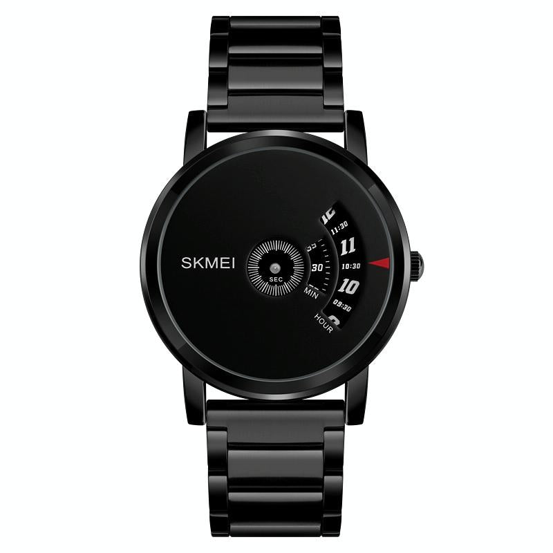 V562-B3106AW-202508290736-00 Stylish 30m Waterproof Quartz Watch with Stainless Steel Band - Black - Image 1