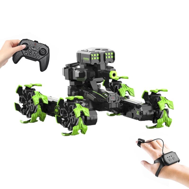 V562-B400698300ADE-202508280840-00 Remote Control Water Bomb Car - Dual Control Four-wheel Battle Blooming Tire Spray - Green - Image 1