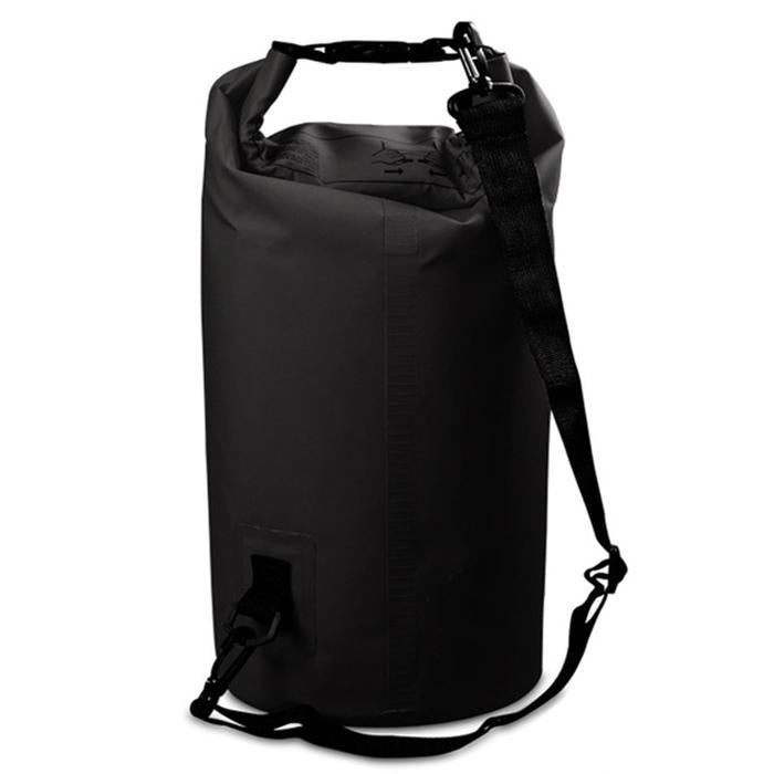 V562-B6985GO-202508282235-00 30L Outdoor Waterproof Double Shoulder Bag Dry Sack Pvc Barrel Bag - Black - Image 1