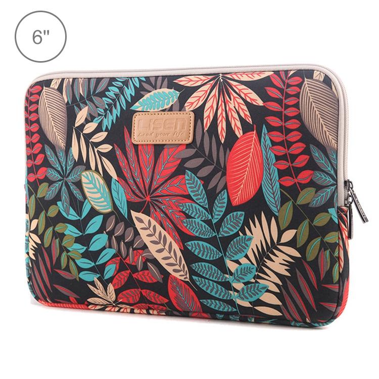 V562-BC0113BL-202508290715-00 Colourful Leaves Sleeve Case for Amazon Kindle - Zipper Briefcase - Black - Image 1