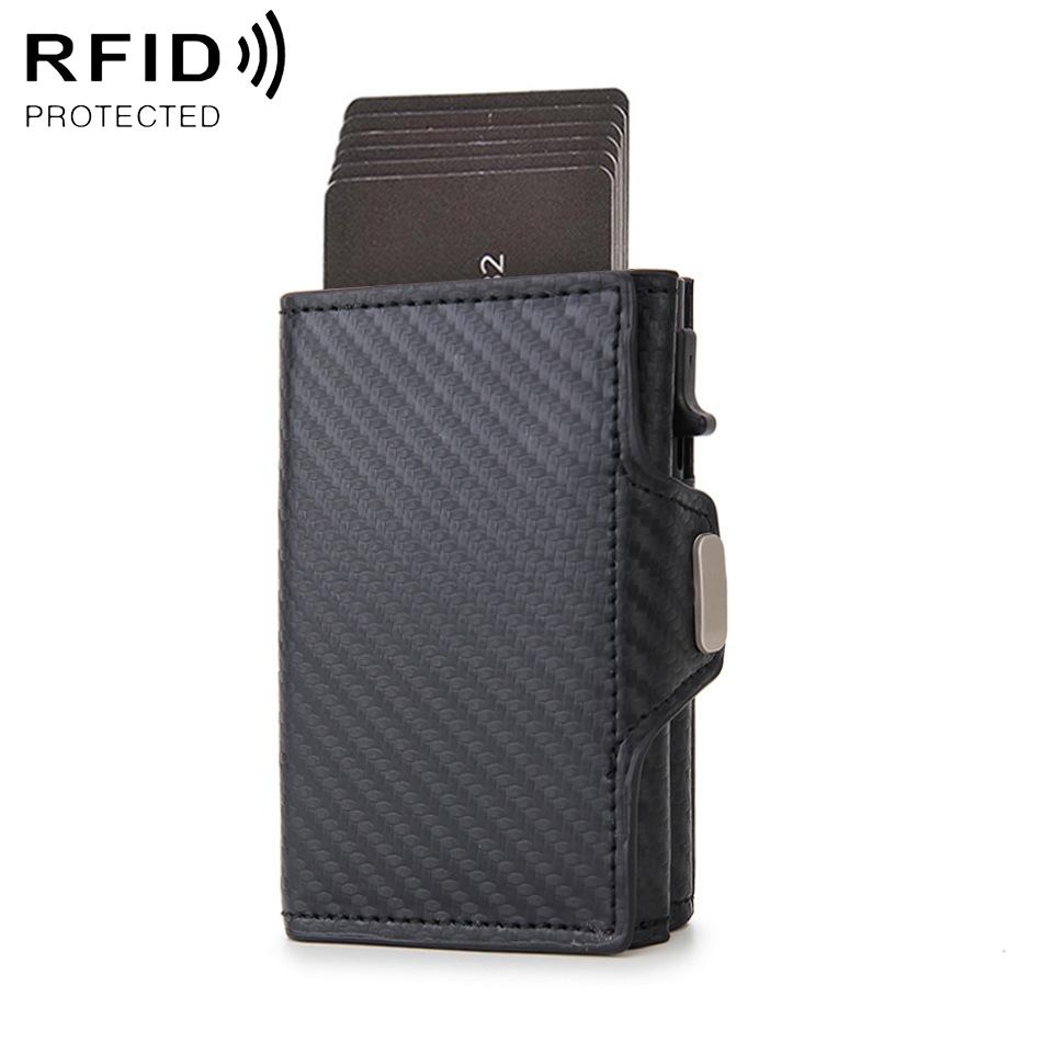 V562-BF1420BCC-202508280741-00 Carbon Fiber Rfid Zipper Card Holder - Sleek and Secure - Carbon Fiber Black - Image 1