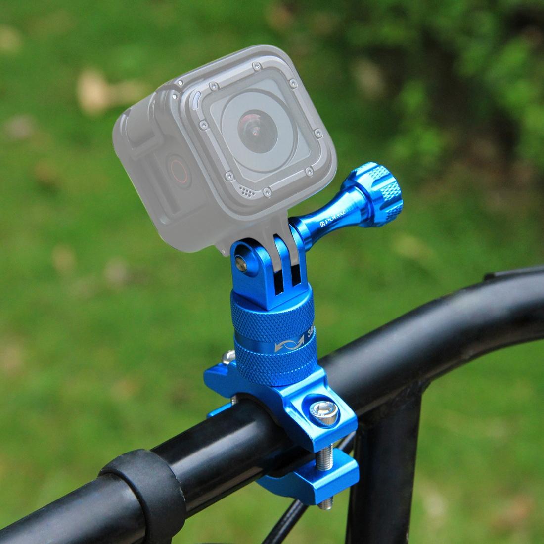 V562-BLUE-202508280536-00 Universal Bike Handlebar Mount for Action Cameras - 360 Degree Rotation - Pu223L - Image 1