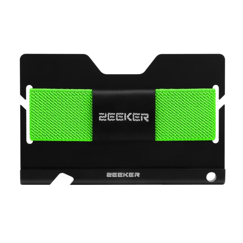 V562-C1014477850DBT-202508290852-00 Multi Function Aluminum Card Holder For Men & Women Elastic Band Wallet - Green - Image 1