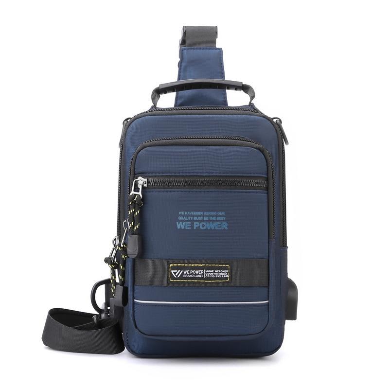 V562-C1029583060DBT-202508290903-00 USB Chest Outdoor Shoulder Messenger Bag For Men With Charging Port - Royal Blue - Image 1