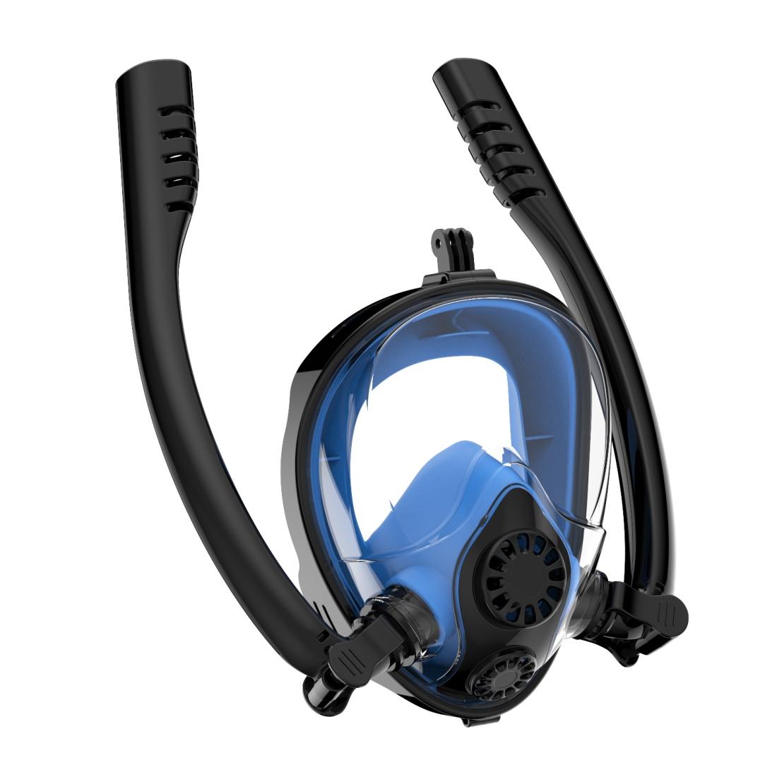 V562-C1033000ADE-202508281353-00 Full Dry Silicone Diving Mask for Water Sports and Gopro Hero11 - Black Blue - Image 1
