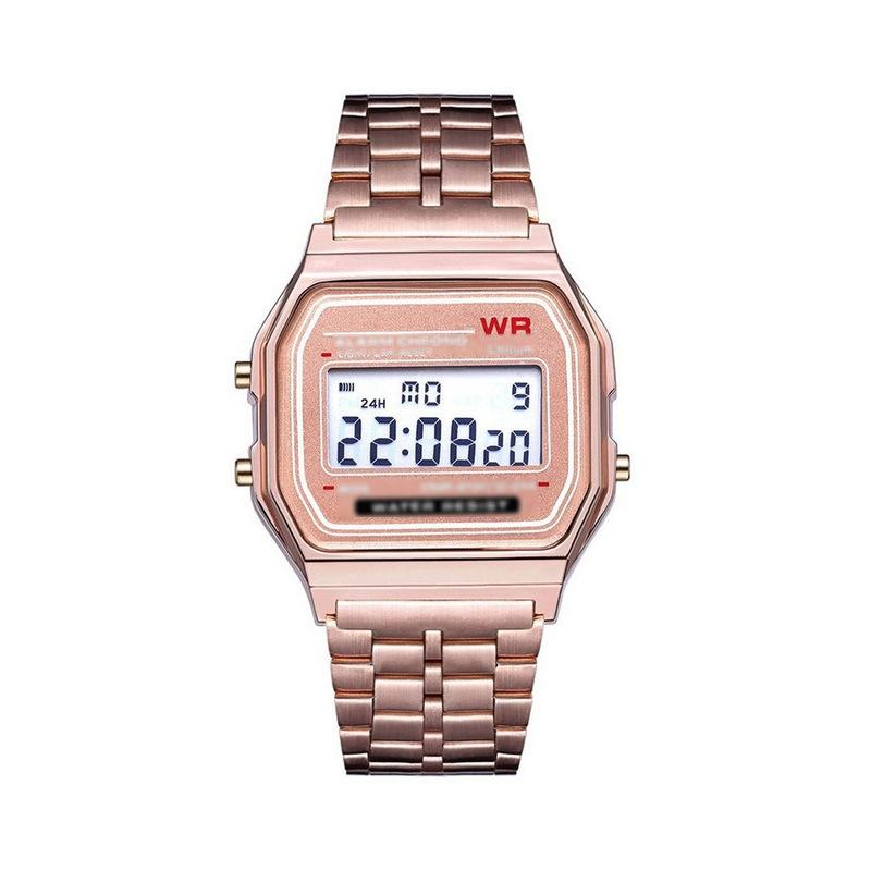 V562-C104317050DBT-202508290845-00 Waterproof Led Digital Quartz Wristwatch - Unisex - Rose Gold - Image 1