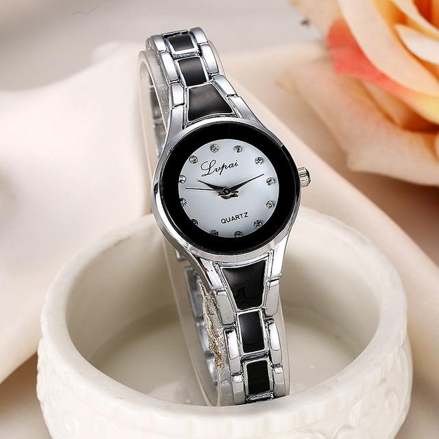 V562-C104742470DBT-202508281646-00 Women Stainless Steel Bracelet Watch with Two-tone Dial - Silver Black - Image 1