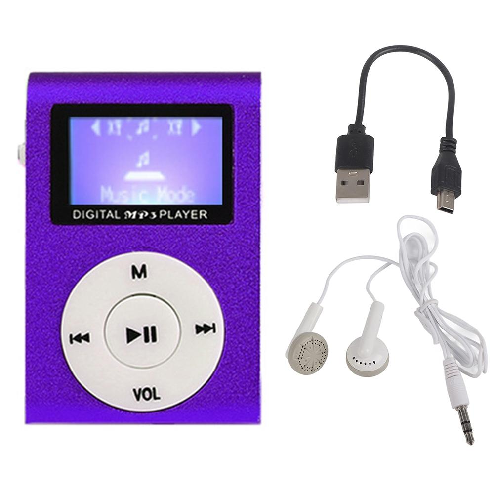 V562-C1050356750DBT-202508291140-00 Mini Mp3 Player With Screen 128M+Earphone+Cable - Purple - Image 1