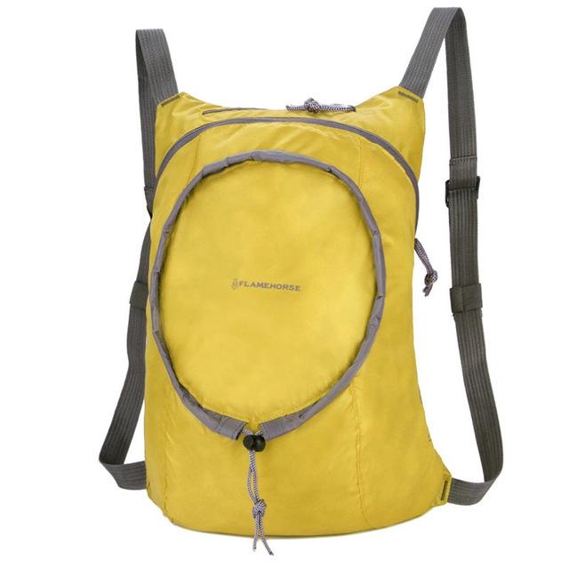 V562-C1055755910DBT-202508282241-00 Waterproof Nylon Collapsible Backpack Lightweight Travel Bag For Women And Men - Yellow - Image 1