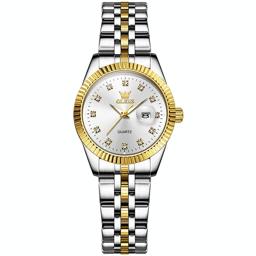 V562-C107737400ADE-202508282026-00 Women Luminous Diamond Quartz Watch - Waterproof - White - Image 1