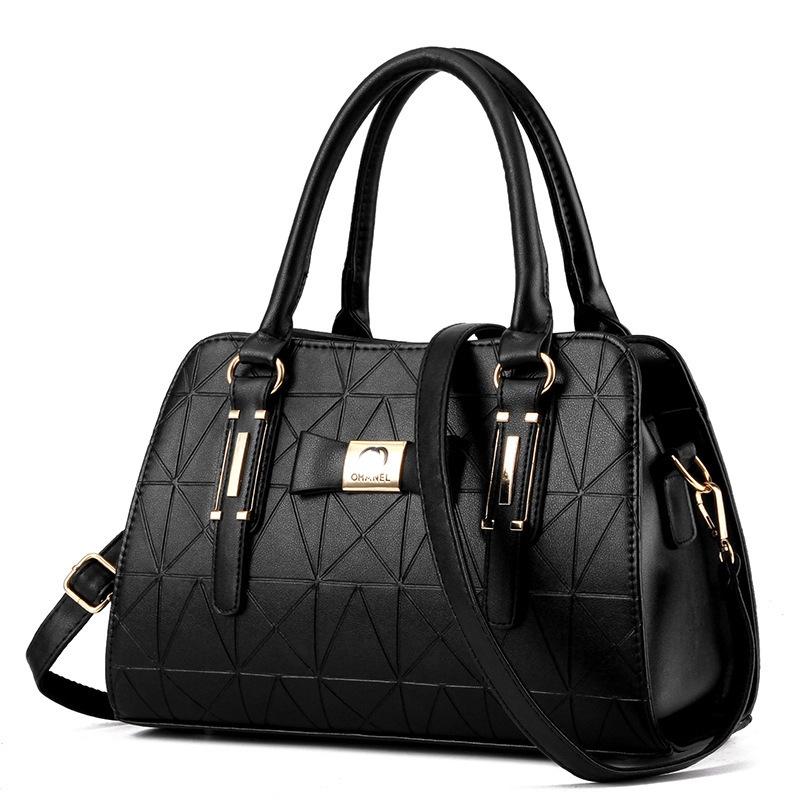 V562-C1088164060DBT-202508291210-00 Embossed Bowknot Shoulder Bag For Women - Black - Image 1
