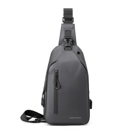 V562-C1092283060DBT-202508282235-00 Men Casual Chest Bag Splashproof Backpack - Grey - Image 1