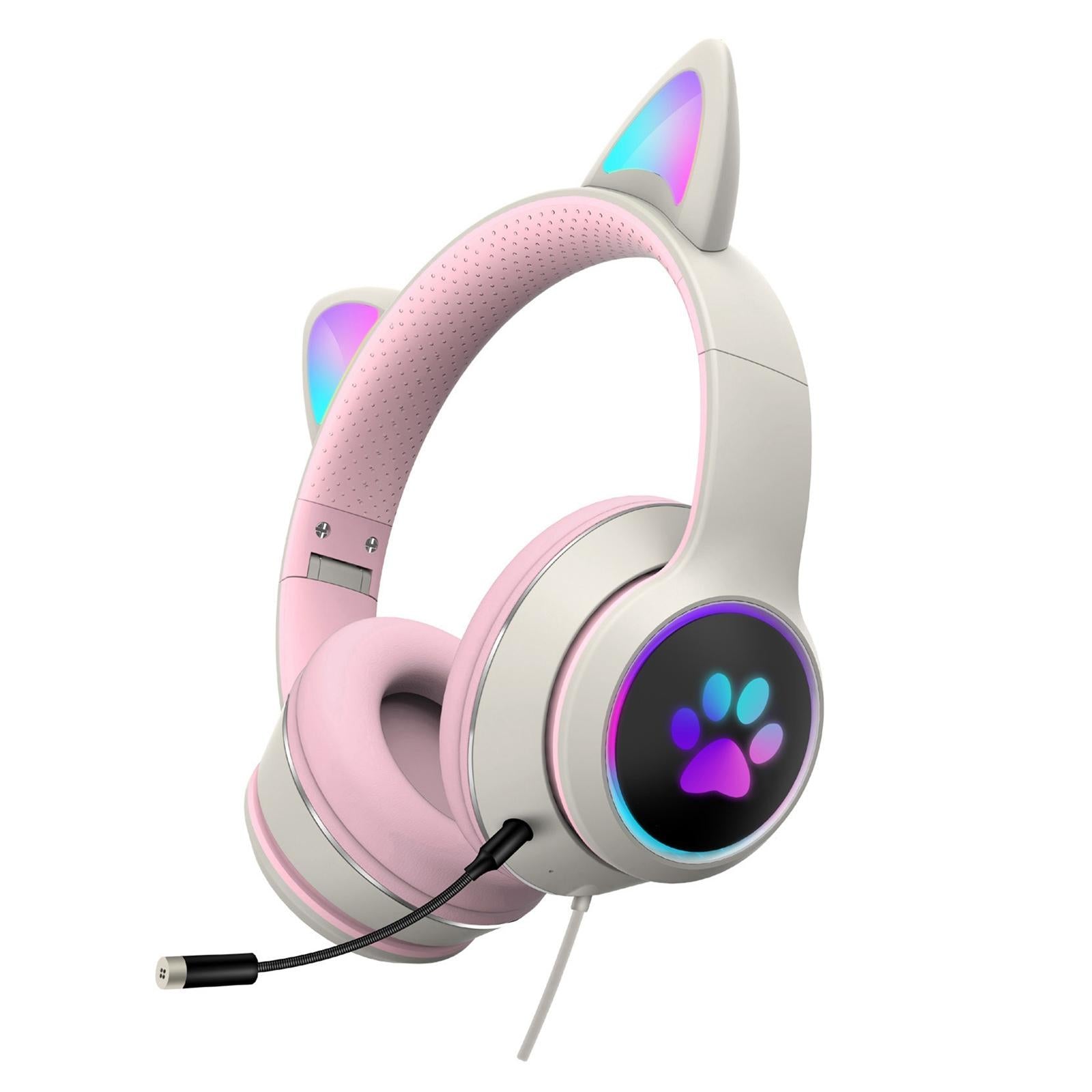 V562-C109424100ADE-202508292115-00 Foldable Led Headset With Mic Usb + 3.5Mm Port - Grey - Image 1