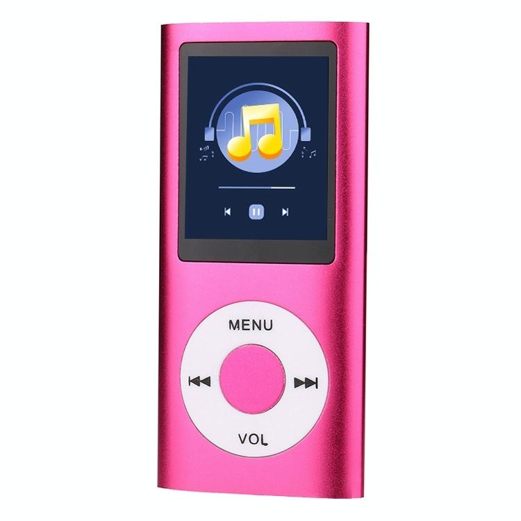 V562-C300390500ADE-202508291225-00 1.8 Inch Metal Mp4 Player + 16G Tf Card + Earphone + Cable - Rose Red - With Earphone+Cable - Image 1