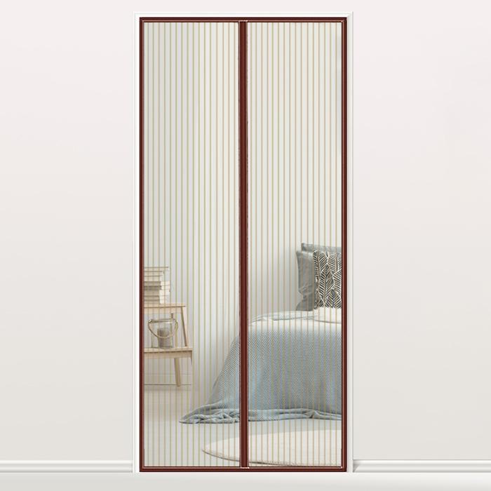 V562-C3172CH-202508281341-00 190x100cm Magnetic Mosquito-proof Screen Door Curtain - Magic Mesh - Coffee - Image 1