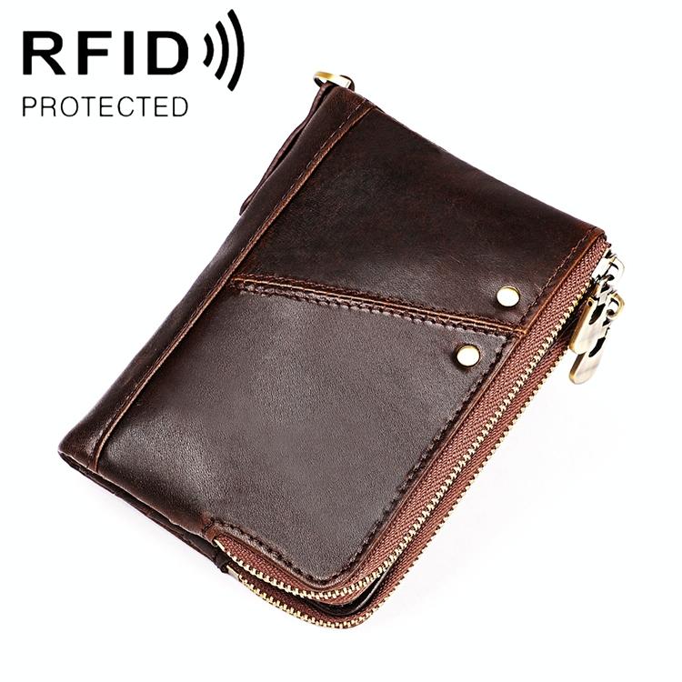 V562-C3766BCC-202508280920-00 Men Leather Rfid Wallet - Antimagnetic - Coffee - Image 1