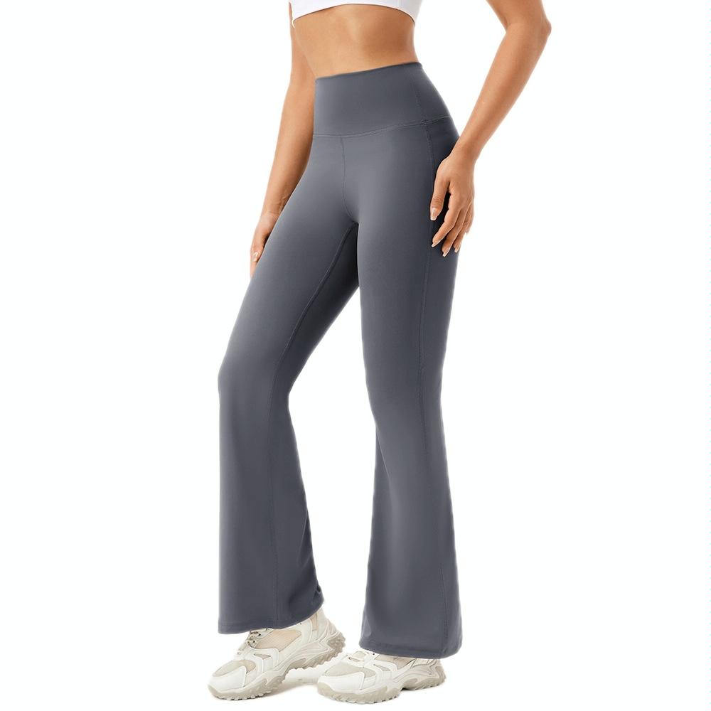 V562-C4021705060DBT-202508290435-00 High Waisted Elastic Yoga Flared Pants Size L - Blue Gray - Xl - Image 1
