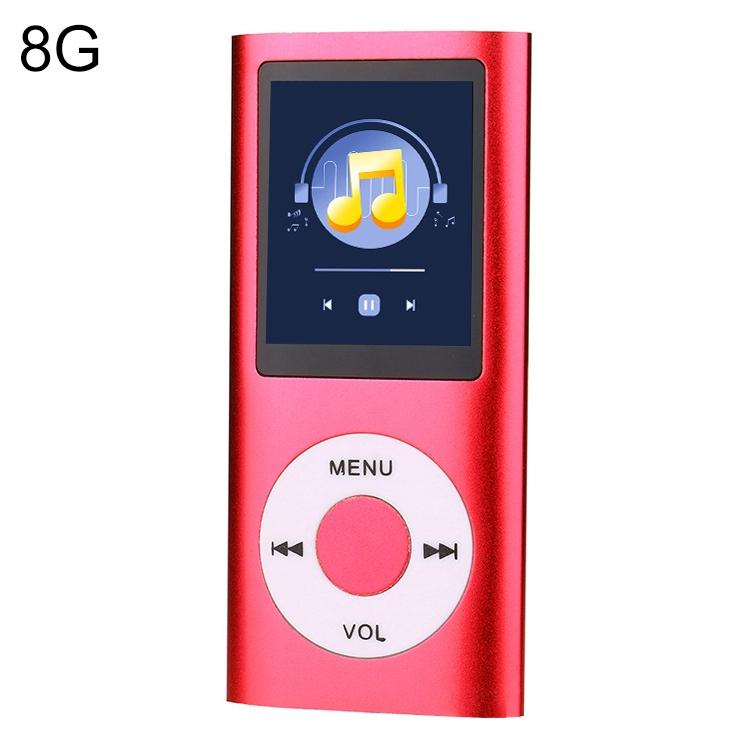 V562-D100390500ADE-202508291215-00 1.8 Inch Metal Mp4 Player + 16G Tf Card + Earphone + Cable - Red - With 8G Tf Card+Earphone+Cable - Image 1