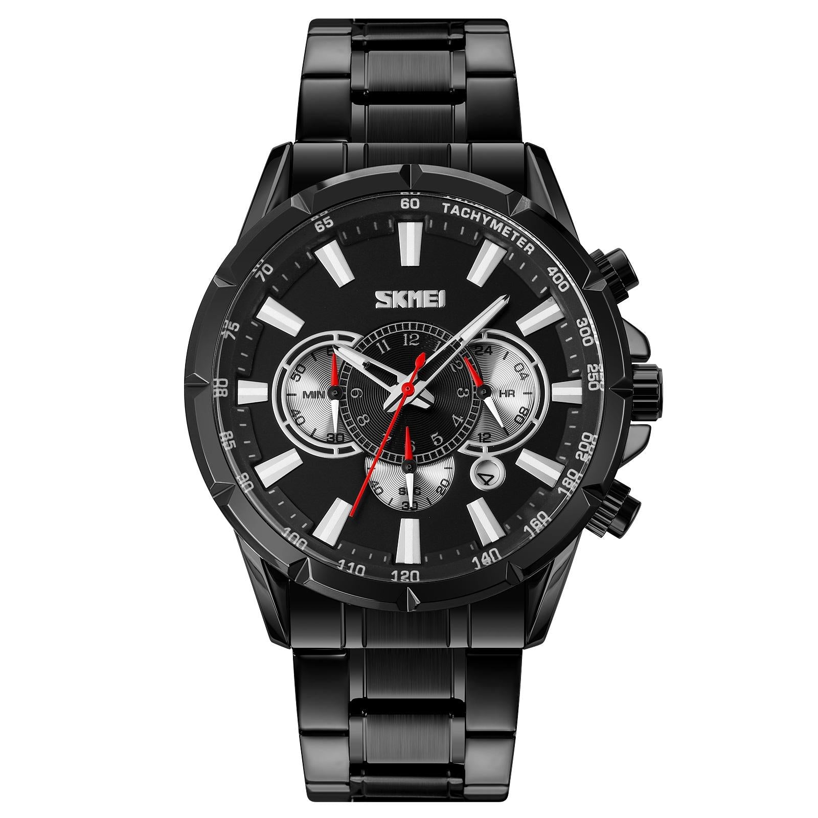 V562-D101739100ADE-202508281804-00 Stainless Steel Men Quartz Watch with Calendar - 9241 - Black - Image 1