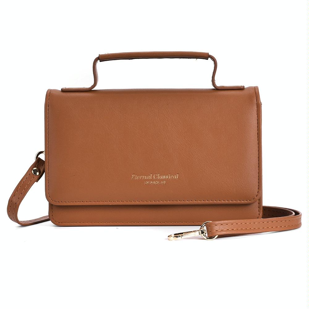 V562-D1040383060DBT-202508281853-00 Versatile Small Square Shoulder Phone Bag - Compact & Functional - Brown - Image 1