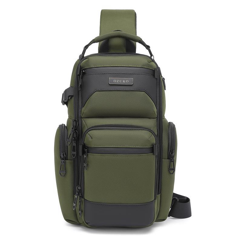 V562-D1083565060DBT-202508290015-00 Lightweight Men Waterproof Crossbody Chest Bag Travel Companion - Green - Image 1
