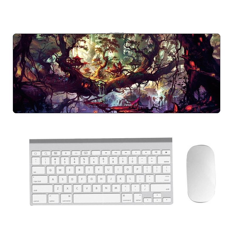 V562-D6078081060DBT-202508291121-00 Fantasy Pattern Mouse Pad 400 X 900 X 1.5Mm Hand Painted No Overlock - 4 Tree Scenery - Image 1