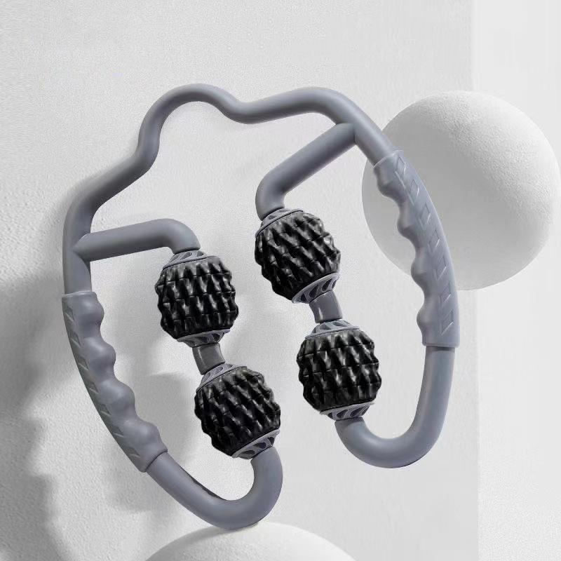 V562-E1024891750DBT-202508292120-00 Muscle Massage Roller Foam Shaft For Yoga & Fitness - Fish Bones Type Space Gray - Image 1