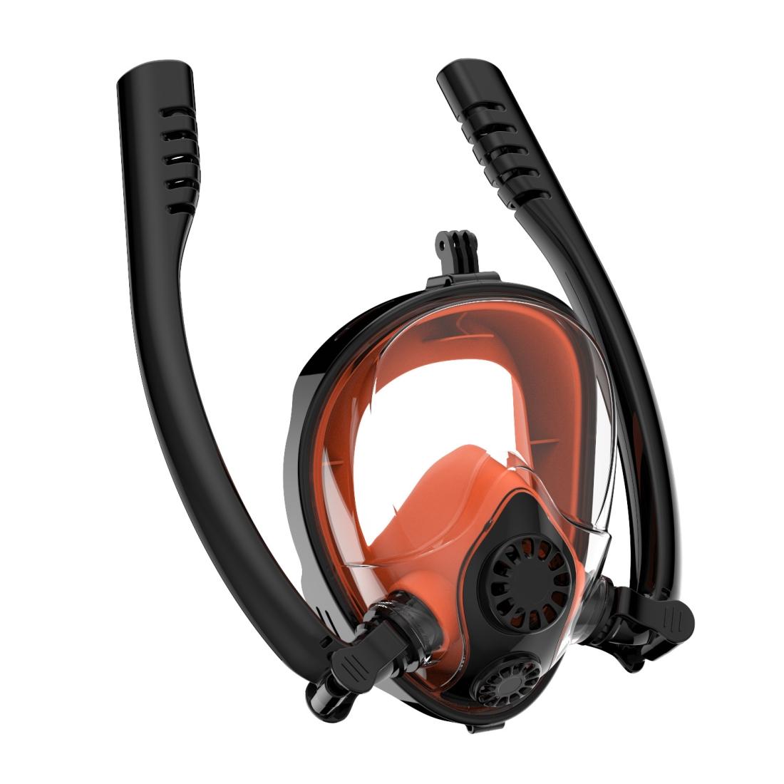 V562-E1033000ADE-202508281353-00 Full Dry Silicone Diving Mask for Water Sports and Gopro Hero11 - Black Orange - Image 1