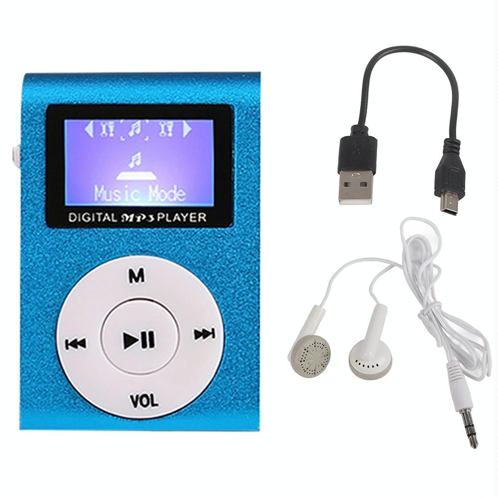V562-E1050356750DBT-202508291140-00 Mini Mp3 Player With Screen 128M+Earphone+Cable - Blue - Image 1