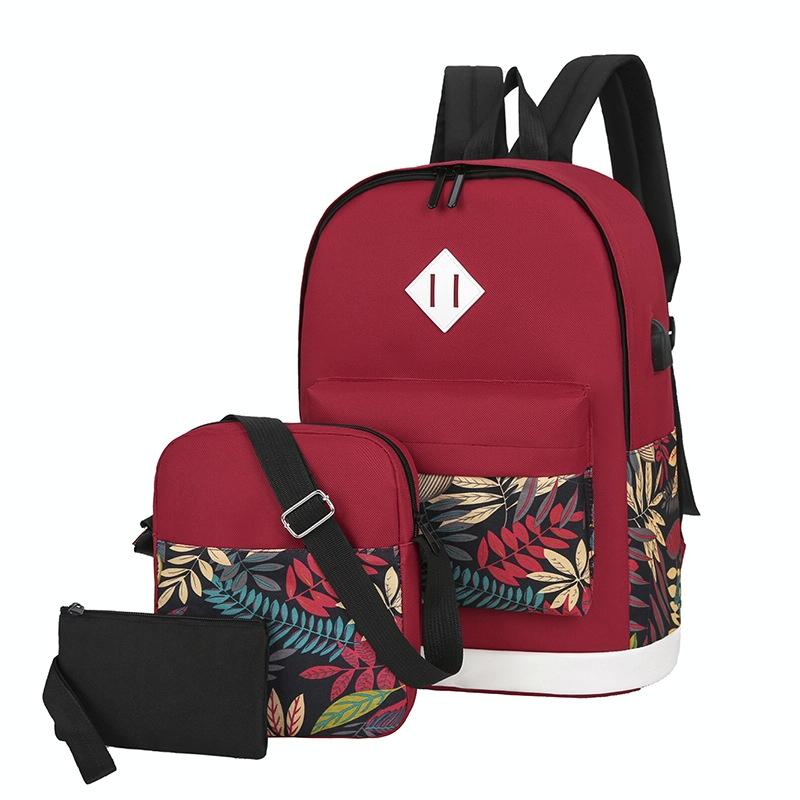 V562-E1091812750DBT-202508290007-00 Versatile Student Backpack with Usb Port - College Style - Tree Red - Image 1