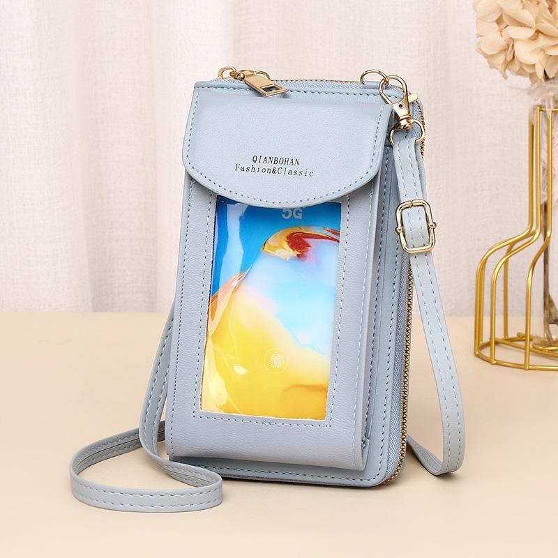 V562-E1096501060DBT-202508291210-00 Women Touch Screen Shoulder Bag For Mobile Phones - Light Blue - Image 1