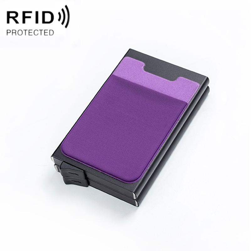 V562-F1071902060DBT-202508281621-00 Rfid-blocking Coin Card Holder - Anti-degaussing - Black Purple - Image 1