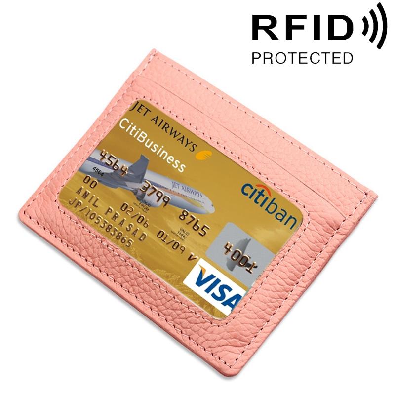 V562-F4801BCC-202508280941-00 Leather Rfid Card Holder - Blocking - Pink - Image 1