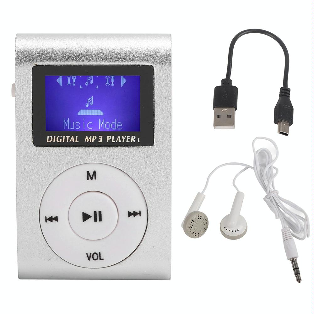 V562-G1050356750DBT-202508291141-00 Mini Mp3 Player With Screen 128M+Earphone+Cable - Silver Gray - Image 1