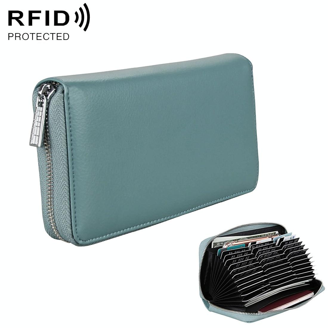 V562-G3513BCC-202508281030-00 Leather Rfid Passport & Card Holder - Compact - Green - Image 1