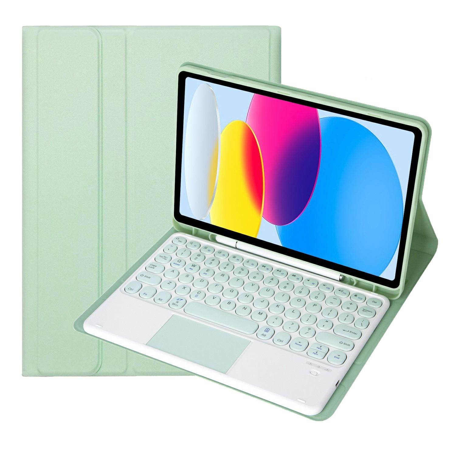 V562-G3675SAS-202508290335-00 2022 Ipad 10.9 Lambskin Bluetooth Keyboard Case With Pen Slot - Green - Image 1