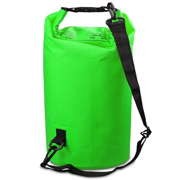V562-G6985GO-202508282235-00 30L Outdoor Waterproof Double Shoulder Bag Dry Sack Pvc Barrel Bag - Green - Image 1