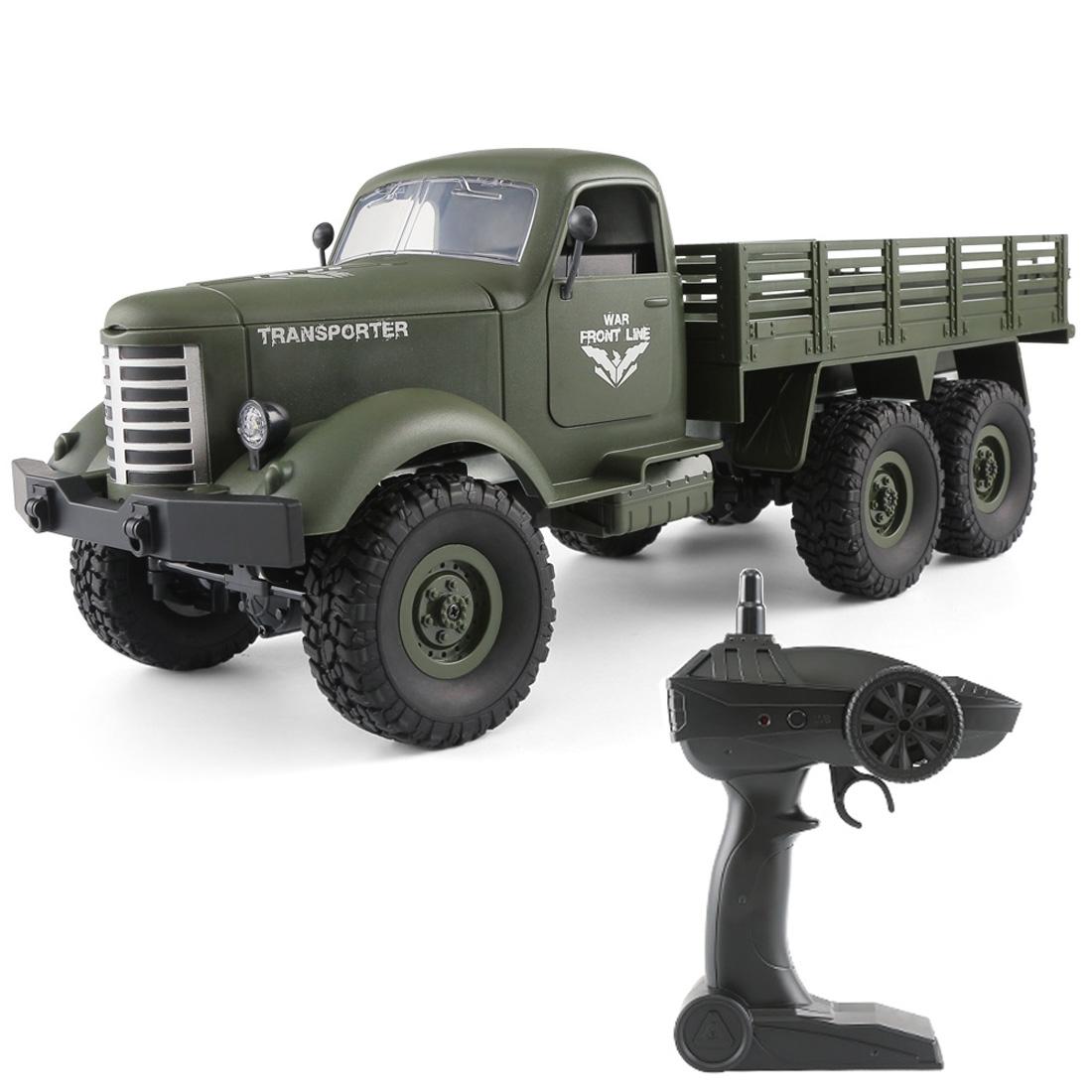 V562-GA1221THC-202508271415-00 Mini 2.4ghz Rc 6wd Tracked Military Truck - Army Green - Image 1