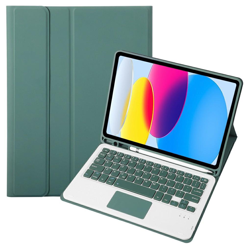 V562-GD7837SAS-202508290725-00 2022 Ipad 10.9 Lambskin Bluetooth Keyboard Case With Pen Slot - Dark Green - Image 1