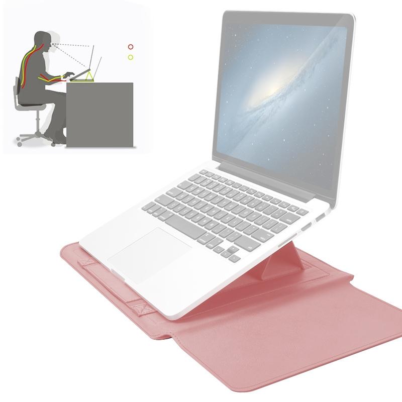 V562-GR6650CBM-202508290821-00 Universal Waterproof Laptop Bag Set With Handle Stand Pen Holder Winders Mouse & Charger Bags - Rose Gold - Image 1