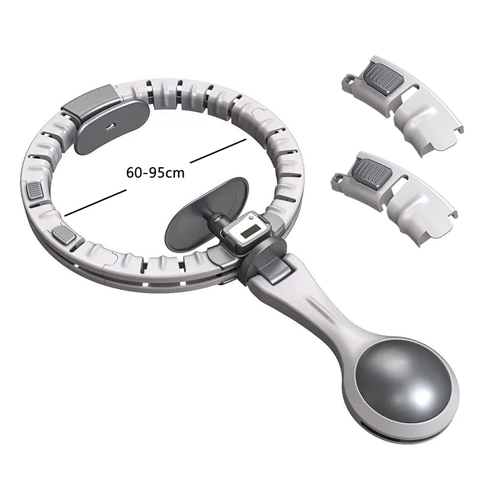 V562-GU23-J630GREY-2-202508291421-00 Vibe Geeks 360 Degree Smart Infinity Intelligent Hula Hoop - Gray 2 Adjustable Suction - Image 1