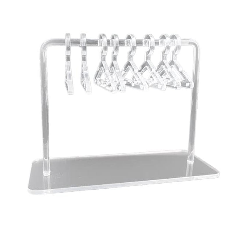 V562-GU23-JI079TRANSPARENT-202508291411-00 Vibe Geeks Acrylic Earring Hanging Display Rack Stand with Mini Coat Hangers - Transparent - Image 1