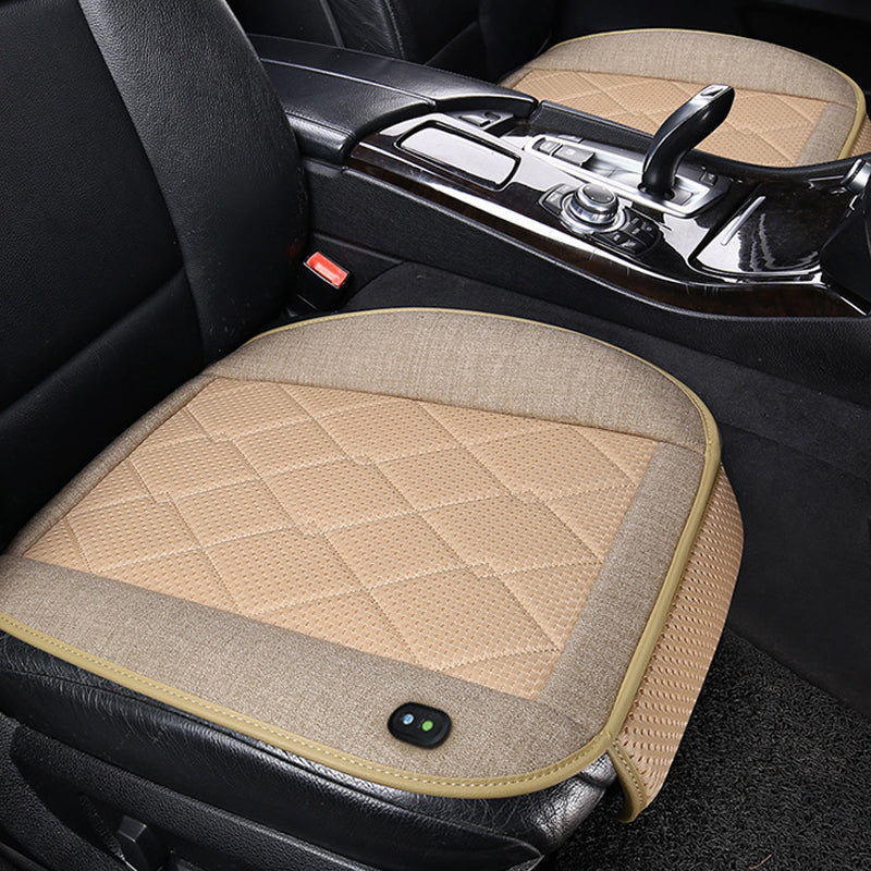 V562-GU23-T203BEIGE-202508291015-00 Vibe Geeks Car Seat Cover Cooling Pad Electric Air Ventilator Seat Cushion - Beige - Image 1