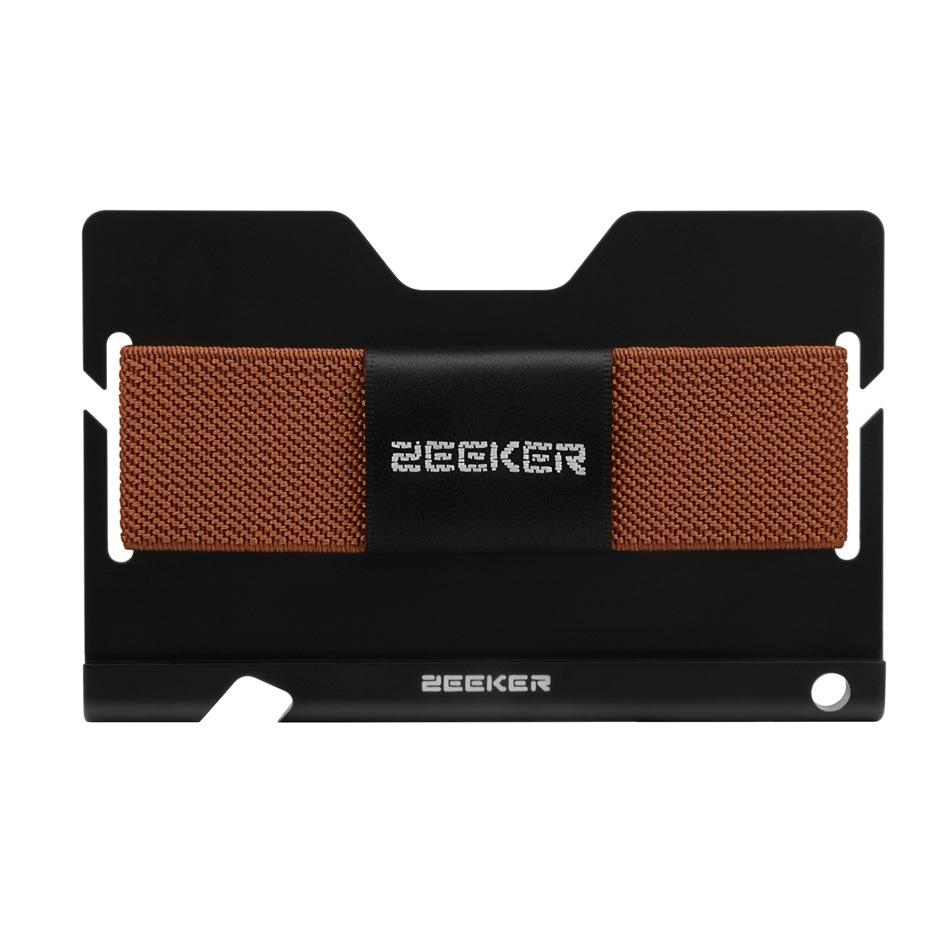 V562-H1014477850DBT-202508290852-00 Multi Function Aluminum Card Holder For Men & Women Elastic Band Wallet - Dark Coffee - Image 1