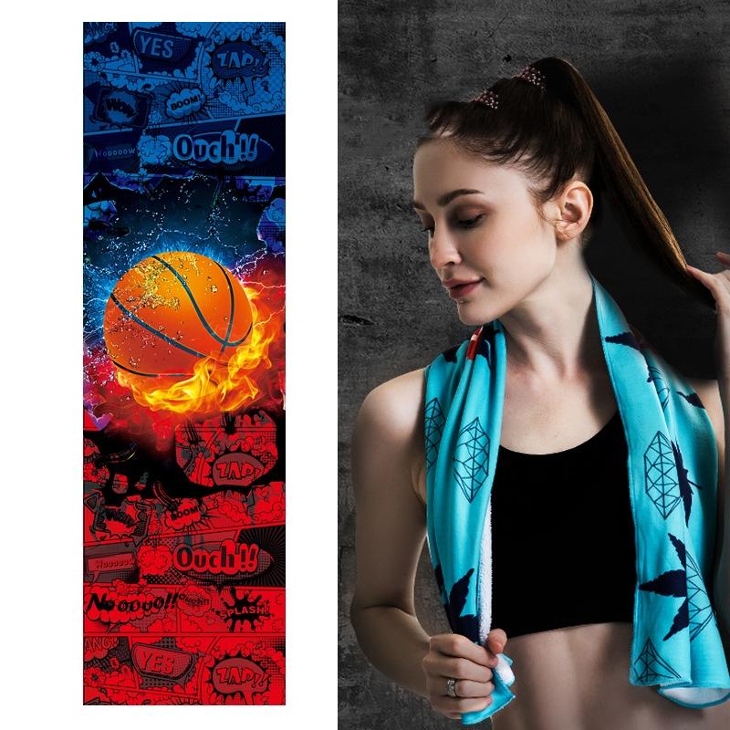 V562-H1051564750DBT-202508290652-00 Quick Drying Cooling Towel For Outdoor Sports 100 X 30Cm - Basketball - Image 1