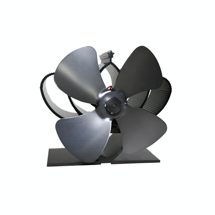 V562-H1300FE-202508281245-00 High Temperature 4-blade Heat Powered Stove Fan for Fireplaces - Grey - Image 1