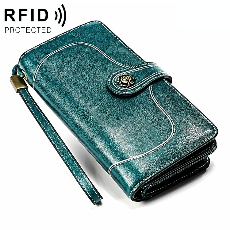 V562-L0122BCC-202508281535-00 Women Rfid Wallet with Card Slots - Compact Design - Blue - Image 1